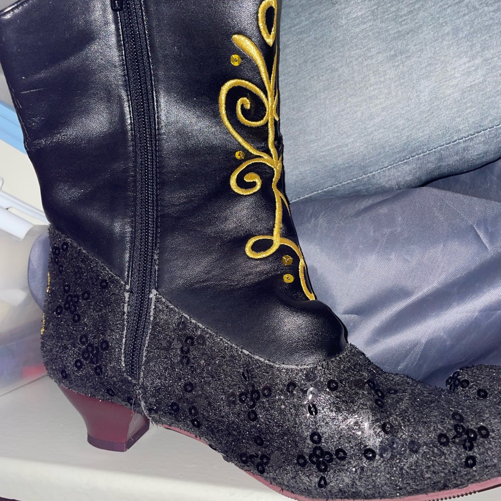 Disney Frozen Black and Gold Kids Costume Boots